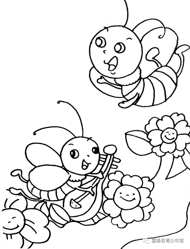 画勤劳的小蜜蜂简笔画图片