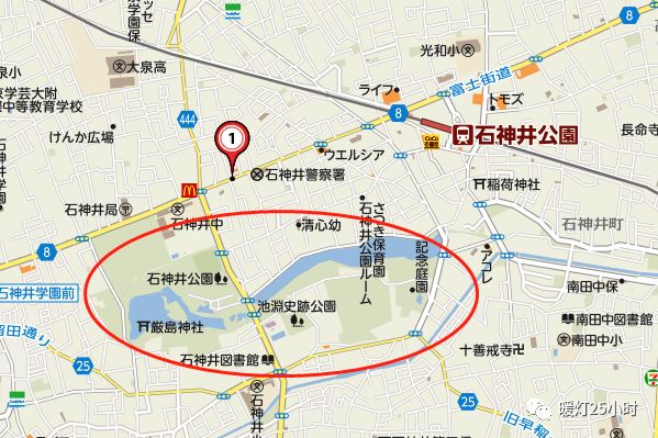 (红色图标①是房源所在地)练马区是东京都人口基数第二大的区域,深受