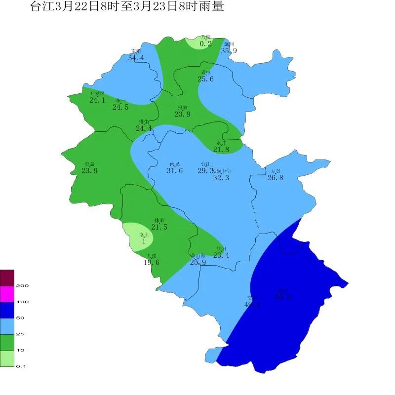 22日8时至23日8时台江县出现强对流天气