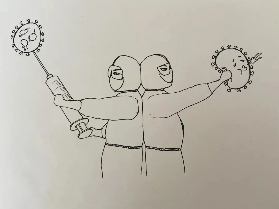 抗疫医护人员画法图片