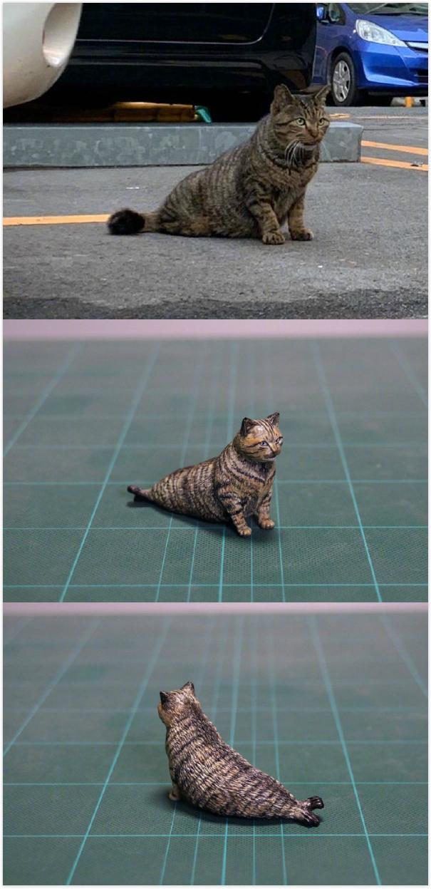 最新猫咪沙雕手办来了喵感觉有被冒犯到