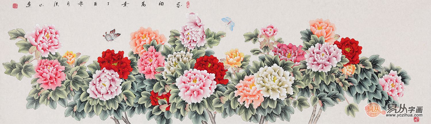 客厅富贵牡丹国画欣赏,每一幅都是经典_寓意