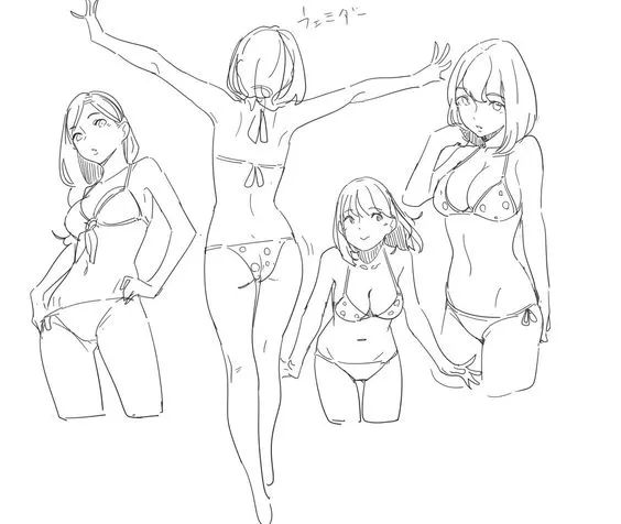 少女の姿势参考合集【附下载】_素材