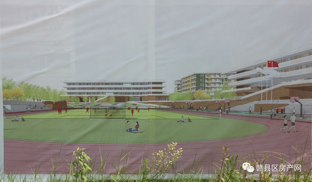 建成后的赣县区稀金中小学校与赣县区储潭中心幼儿园仅一路之隔赣县区