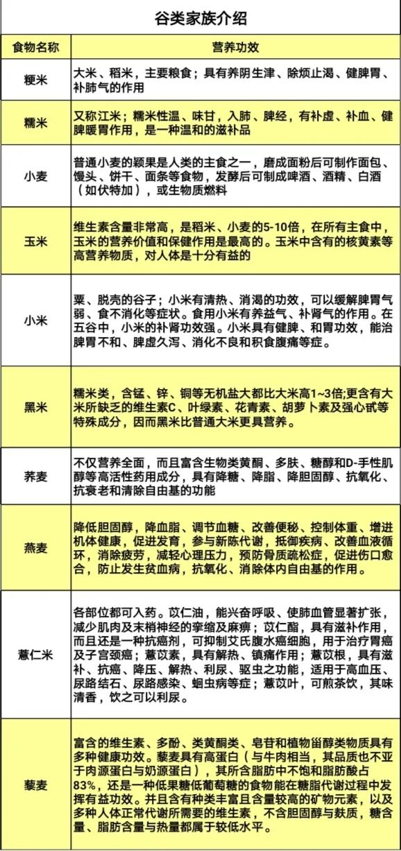 食育熟悉又陌生的谷类家族