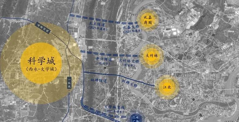 不論僅靠大學城隧道和雙碑隧道與老城區的連接已經是極度吃力的現狀