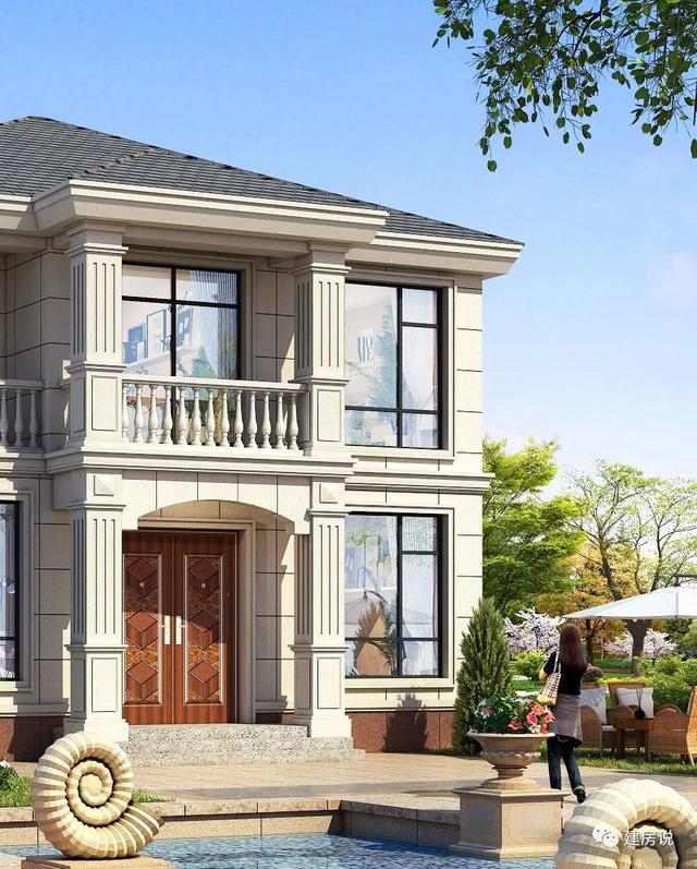 农村建房图纸面宽10米占地102平造价29万的欧式别墅人人都能建