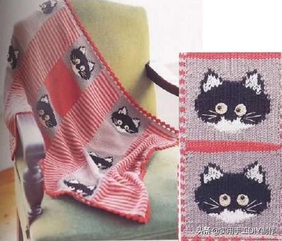针织图解50个关于猫咪的图案可用于编织或刺绣
