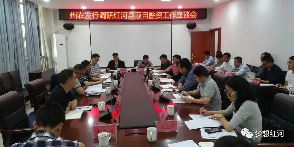 座谈中,张发毅一行听取了红河县2020年项目融资情况的汇报,并对我县