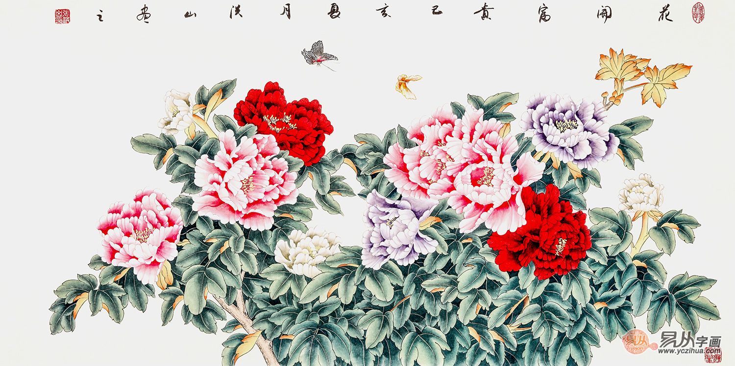 客厅大白墙装饰挂什么好国画花鸟艺术家居品味彰显