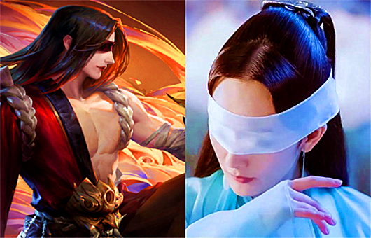 橘右京新皮肤原画曝光蒙眼拿剑神似白浅看到建模形象后玩家跪了