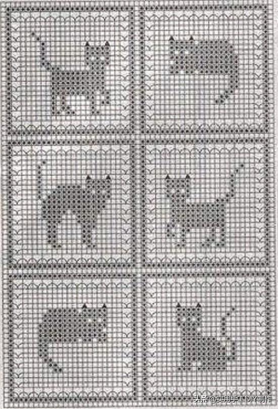 小猫提花图案编织图片
