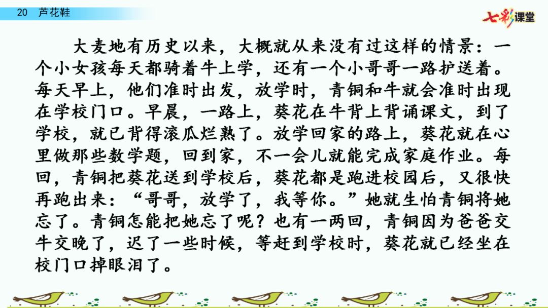 部编版四年级语文下册第21课芦花鞋知识点图文详解