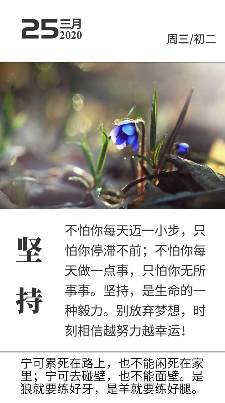 每日赠语～坚持,是生命的一种毅力!