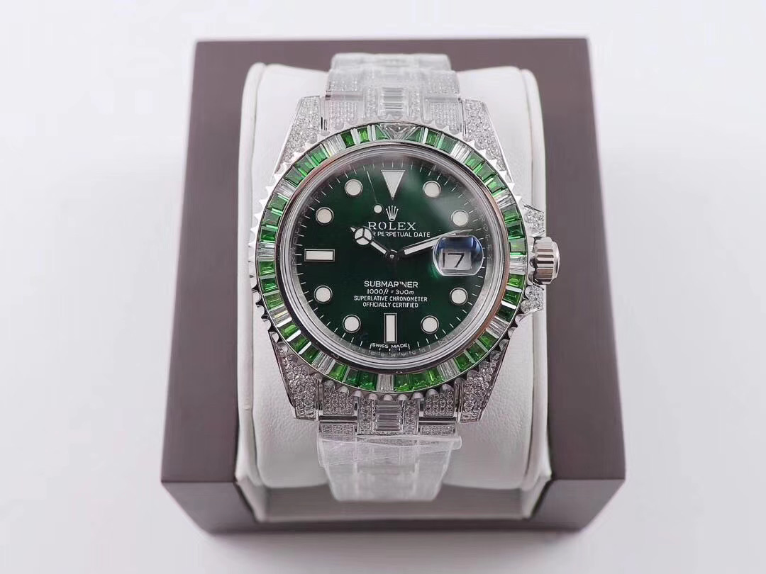1/8最新劳力士904钢水鬼奢华密满钻特别版!