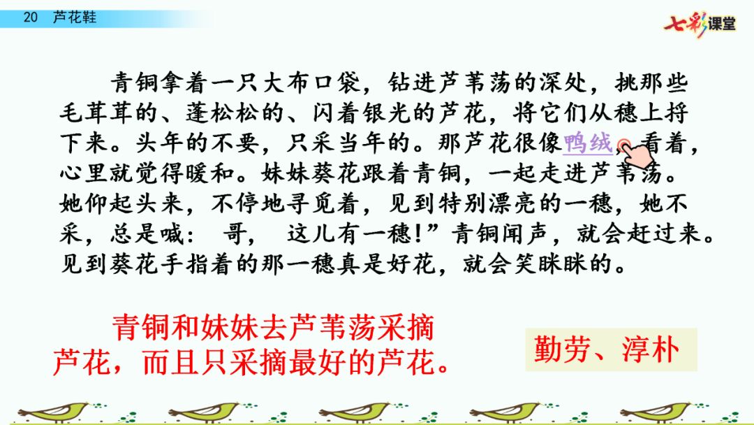 部編版四年級語文下冊第21課蘆花鞋知識點圖文詳解