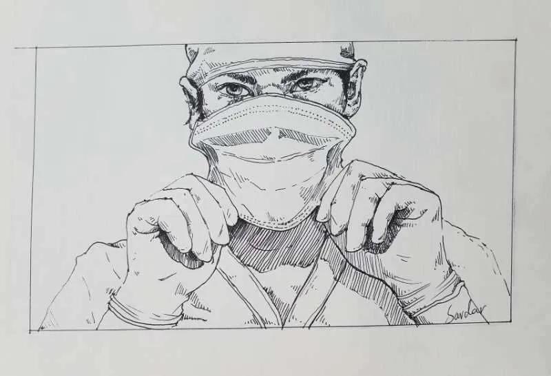 漫画战"疫"丨若羌县艺术家手绘漫画,致敬抗疫一线的"白衣战士"