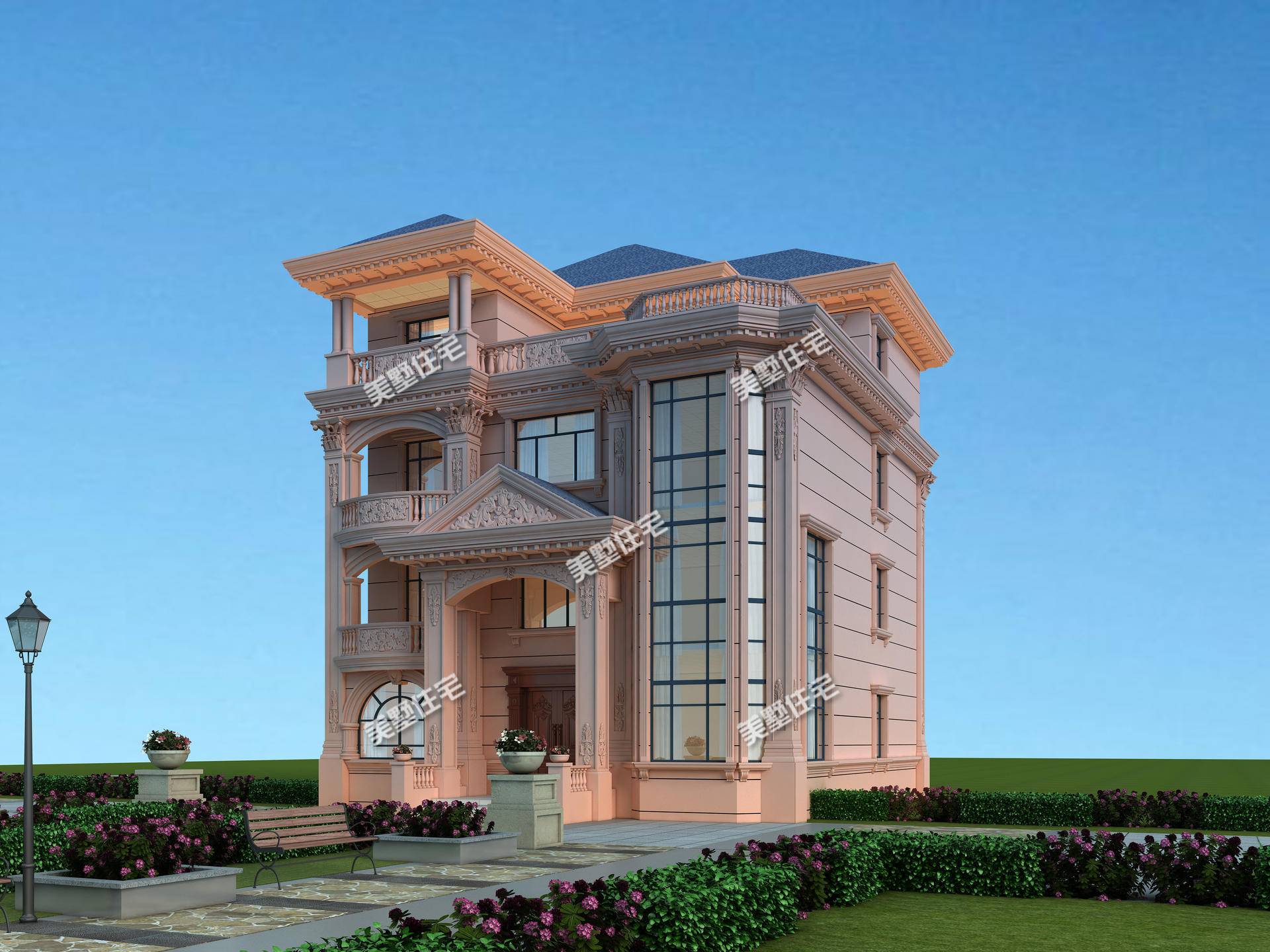 1213米的四层别墅内设挑高客厅大露台跟福建豪宅比怎么样