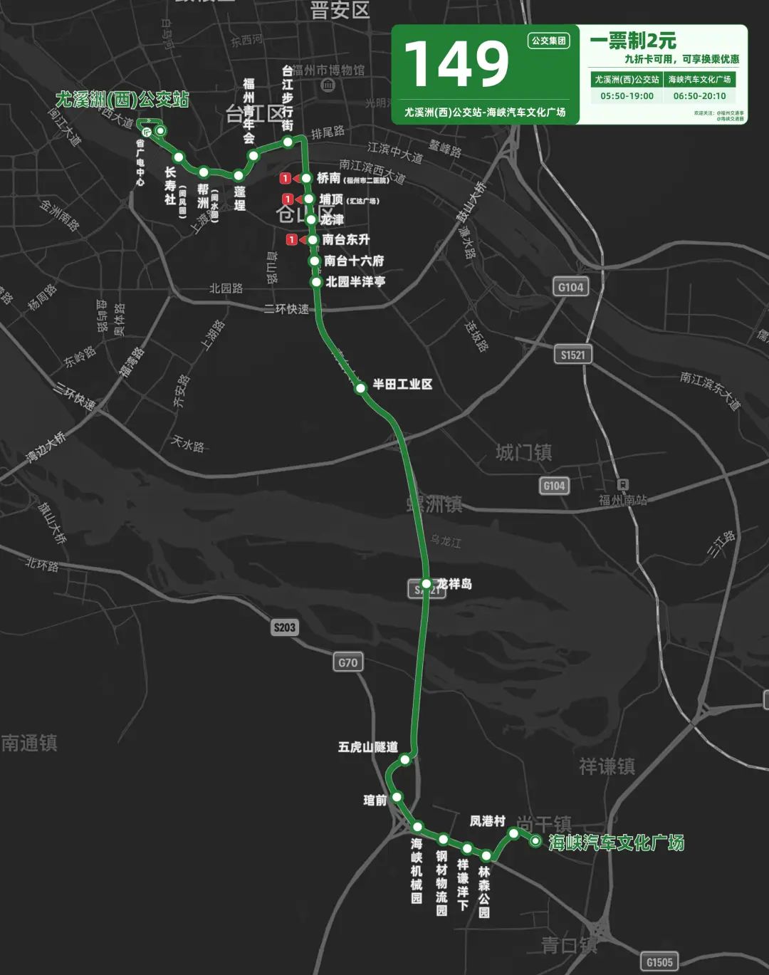 解决149路在台江广场停车难问题,  自2020年3月31日起,149路公交线路