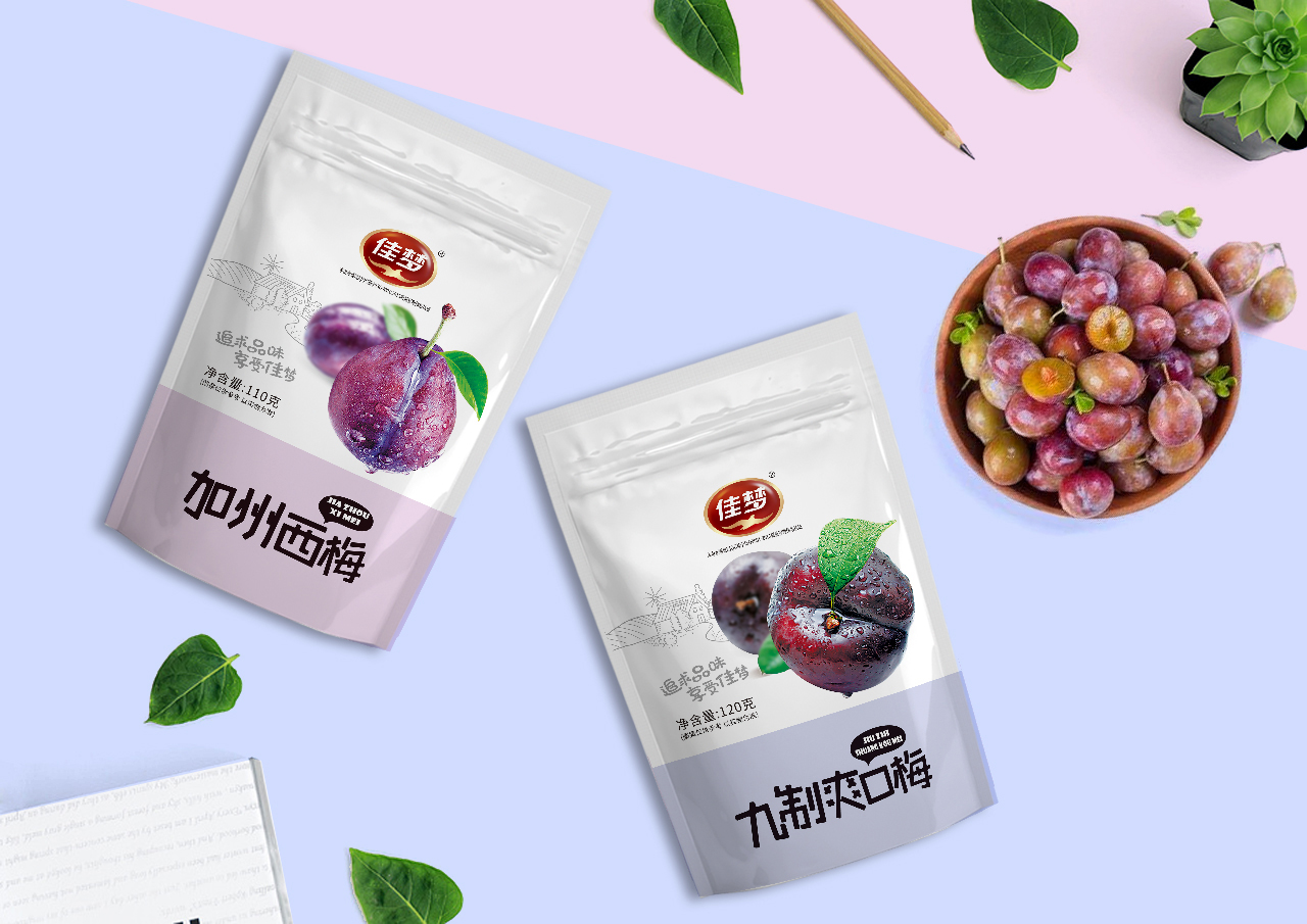 百纳出品佳梦食品炒货蜜饯系列包装设计案例