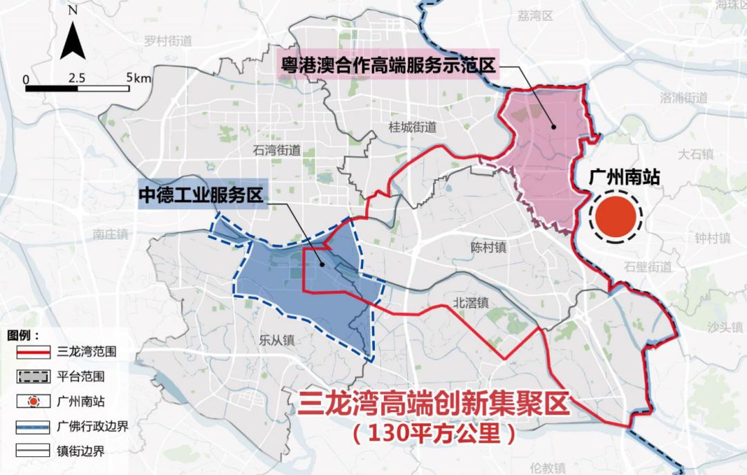 三龙湾区位示意图三龙湾高端创新集聚区(以下简称"三龙湾")位于佛山市