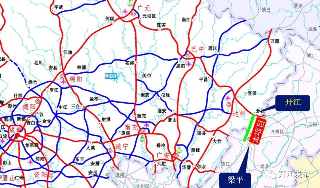 开梁高速公路线路图图片