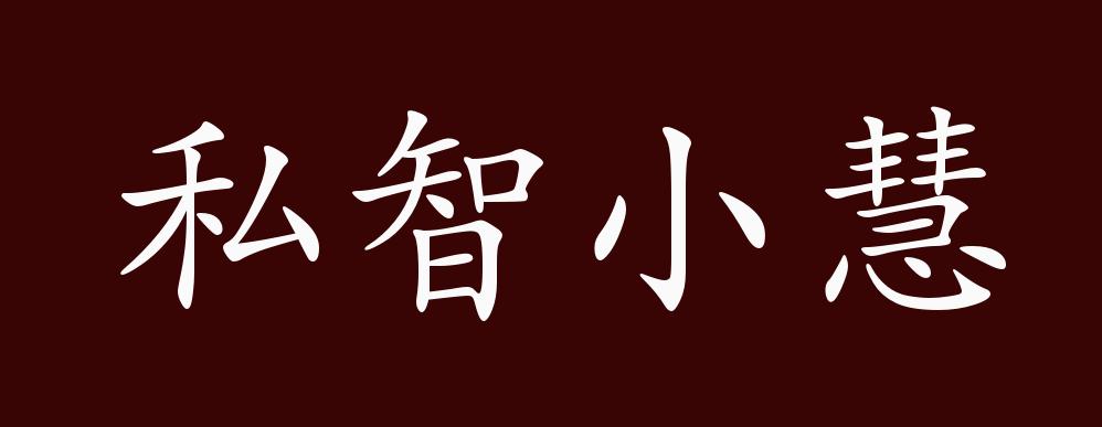 私智小慧的出处释义典故近反义词及例句用法成语知识