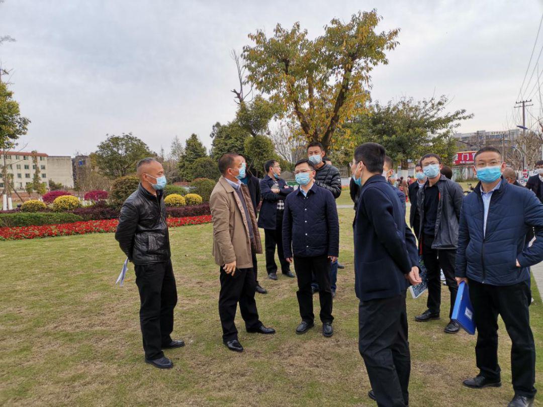 市领导陈耿郑厚君调研崇阳街道中心公园项目