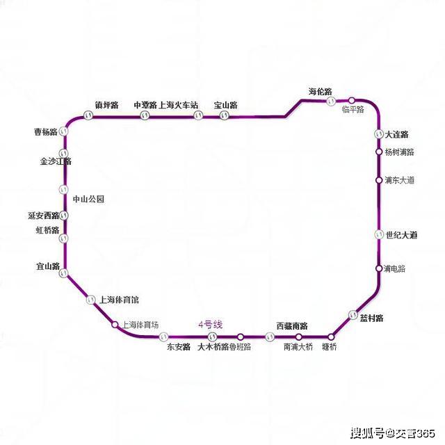 上海地鐵4號線廁所分佈圖