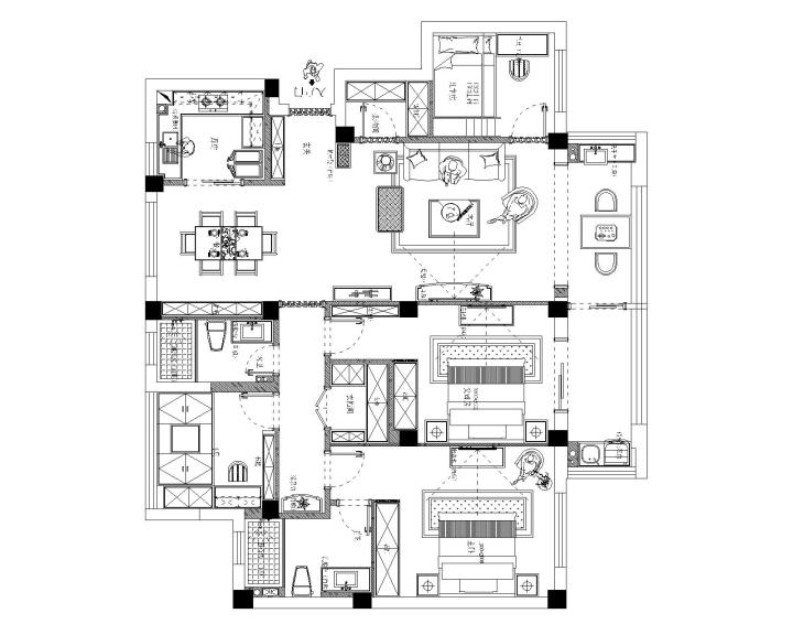 因业主自己开公司,常在家里喝茶,茶桌既可以放在书房也可以放在阳台