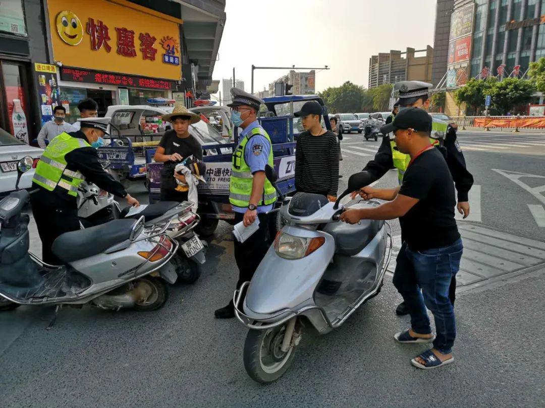 碣石等地大行动查扣无牌证摩托车63辆