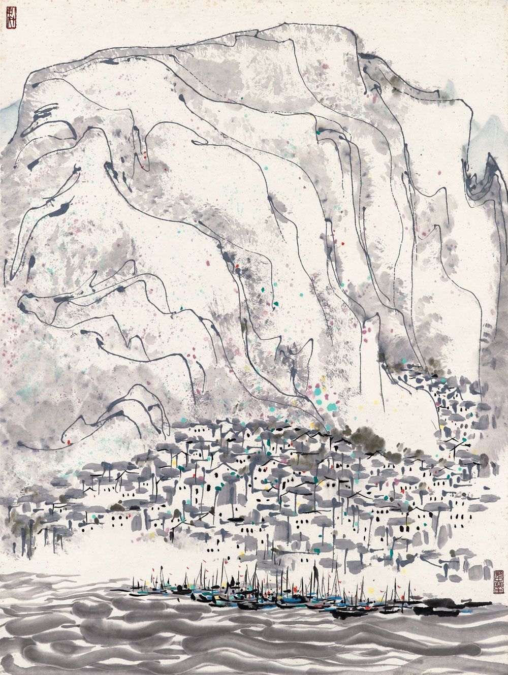 【每日吴冠中】水墨画-山水【每日韩美林】王雪涛花鸟作品【每日大师