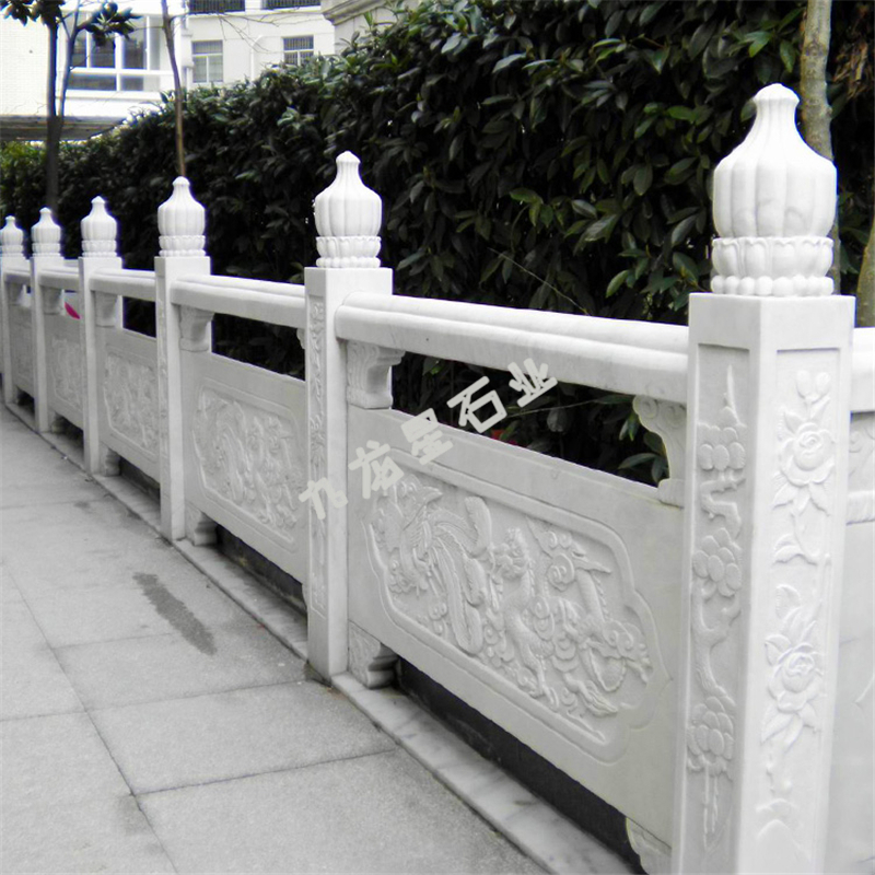 不同场合的汉白玉栏杆扶手图片 汉白玉雕花栏杆