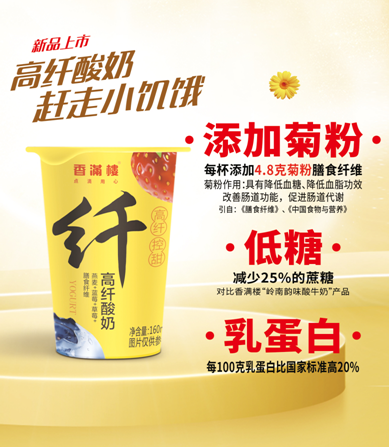 香满楼高纤酸奶全新上市!横扫饥饿,唤醒饱腹