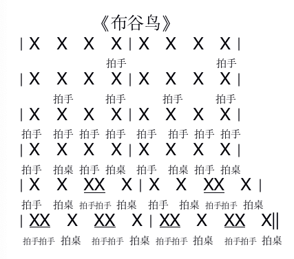 4个空盘,4个红球,2个绿球材料:《布谷鸟》跟我们一起进入音乐的海洋