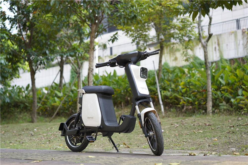 电动车整个外形上并不像我们平时所称的"电瓶车",比较像ofo,摩拜共享