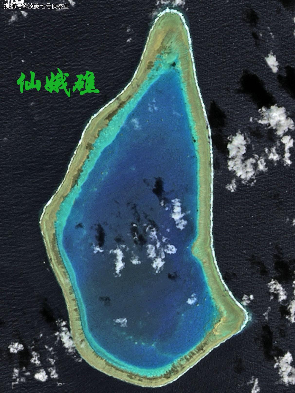 原创南海仙娥礁位于南海东部是一座大型的珊瑚环礁礁体