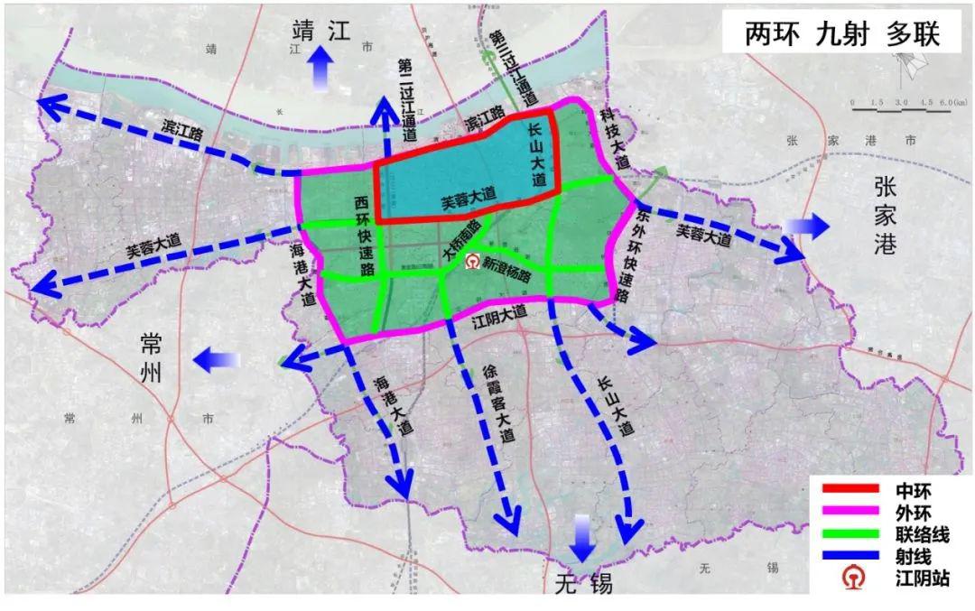 重磅消息江阴城市交通快速内环图曝光
