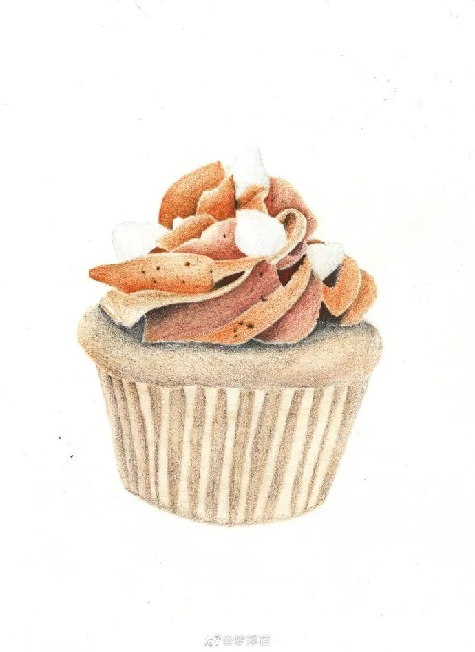 彩铅步骤彩铅小蛋糕