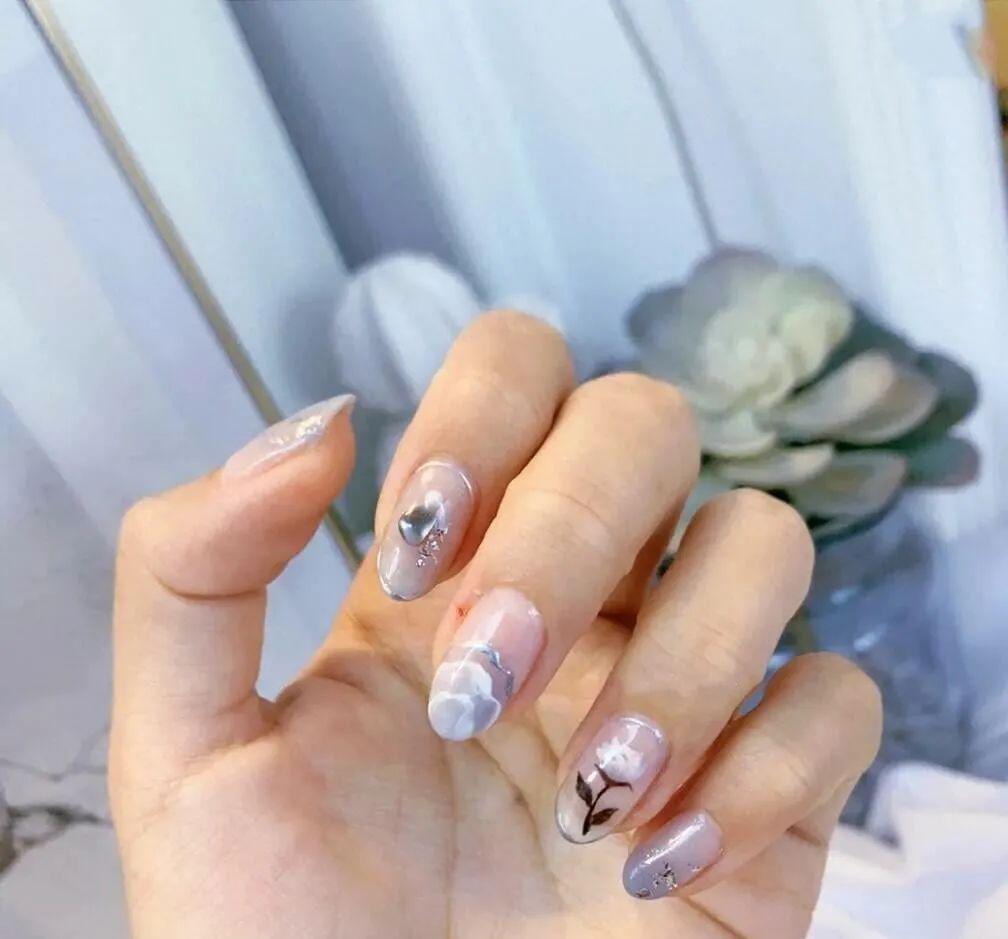 xfs美甲山丘纹美甲美的很独特