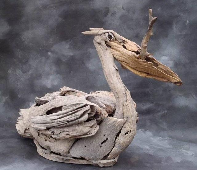 鬼斧神工这组漂流木雕塑简直太真实了
