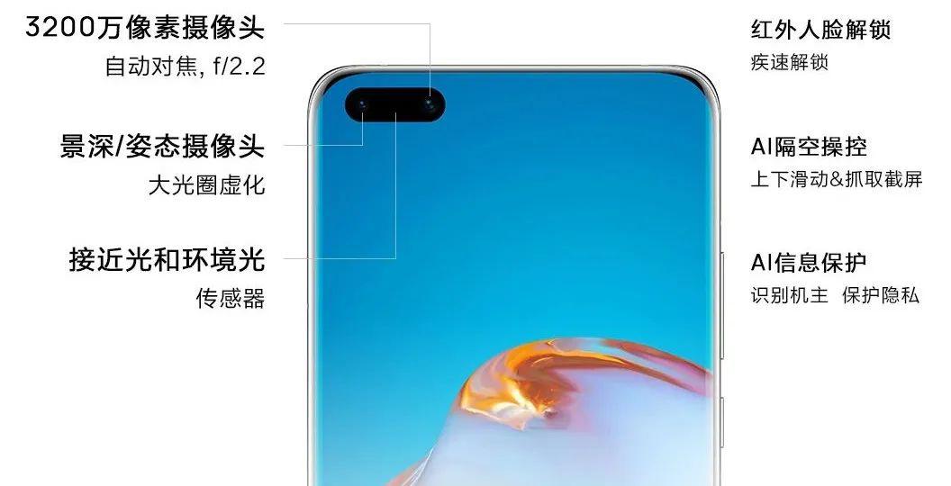 首先是前置摄像头,华为p40/pro/pro 均为3200万像素 f/2.
