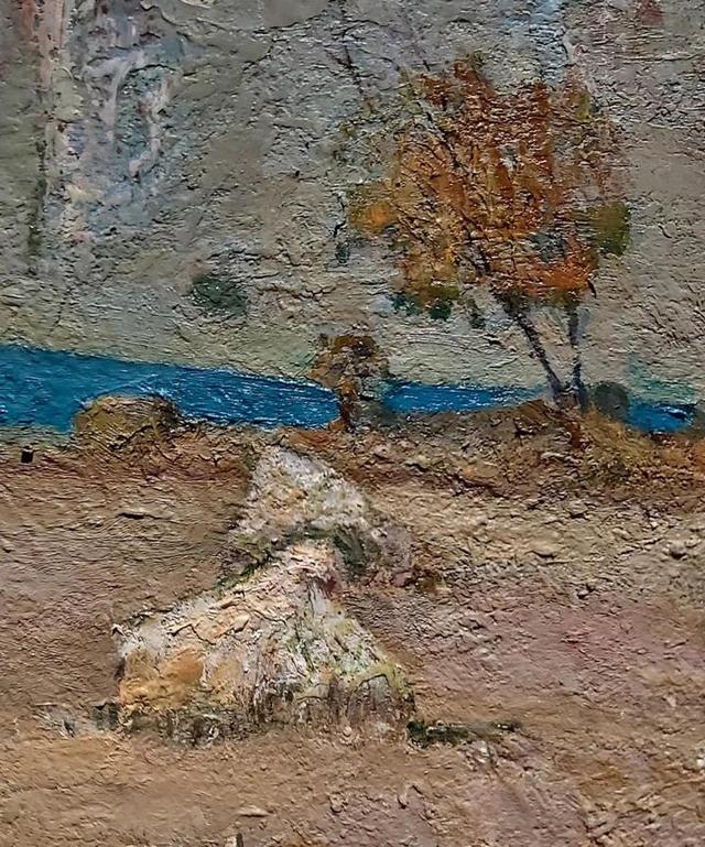 线上赏析李光标油画干草垛赤水河畔