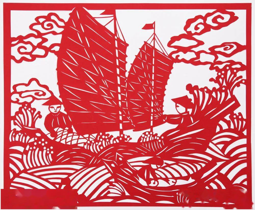 剪纸—《大仓桥》—45x62cm剪纸—《盛世年华》—55x55cm剪纸—《新婚