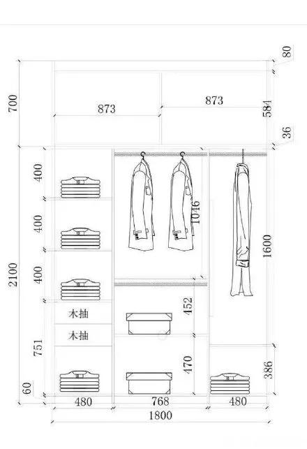 你想要的衣櫃內部結構及具體尺寸來啦