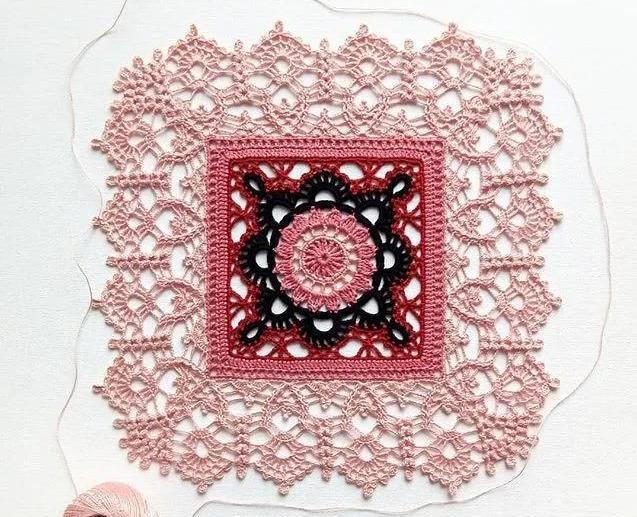 万能的蕾丝垫换个方式去钩,比纯色的美十倍!钩针编织附教程_垫子