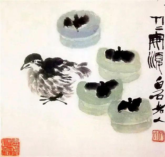 齐白石画鹌鹑真吉祥!阖家平安,事事安顺!