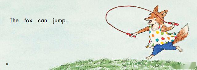 这只小兔子可以跳绳.the rabbit can jump.这只青蛙可以跳绳.