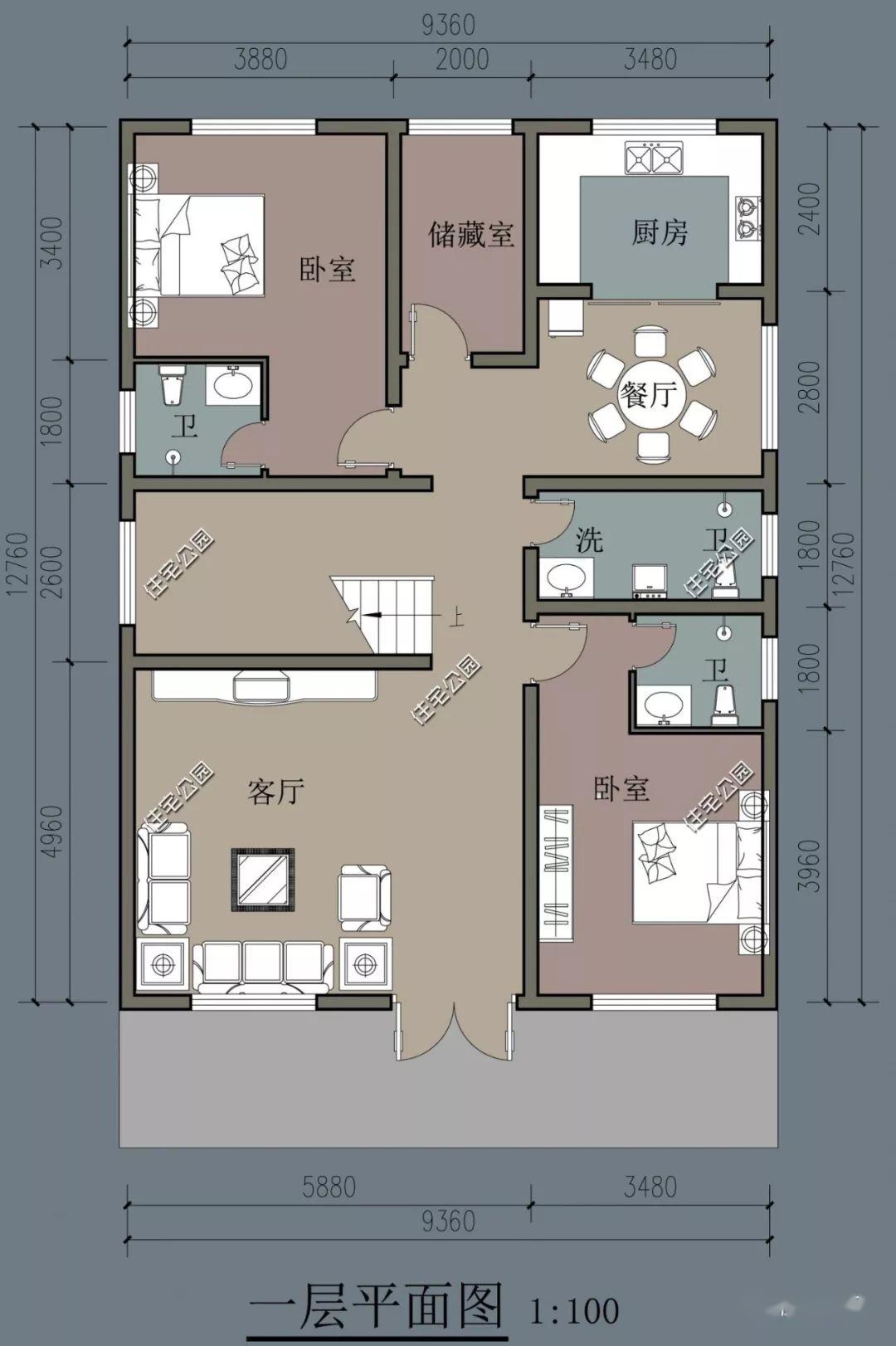 10套佔地120平的農村住宅戶型圖,造價30萬起