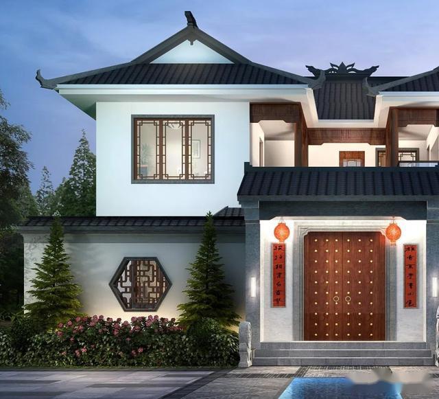 152平小宅基地也能建中式别墅35万建造美出新高度